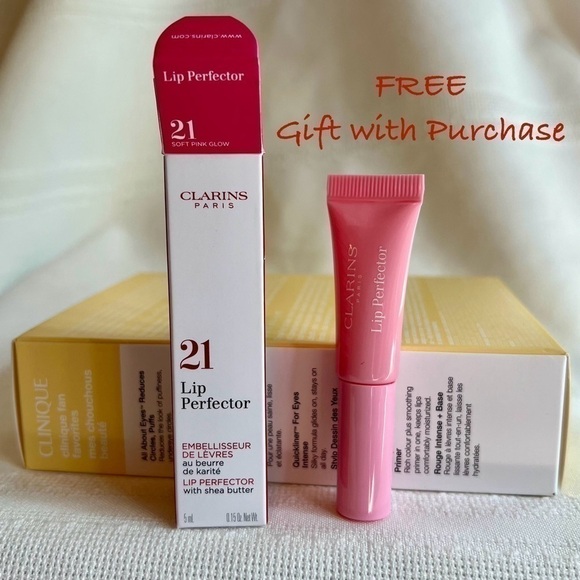 Clinique 4-Pc. Fan Favorites Set NWT $55 value Free GWP Clarins Lip Perfector 21 - Picture 3 of 5